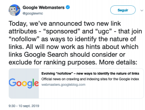 cambio enlaces google search console